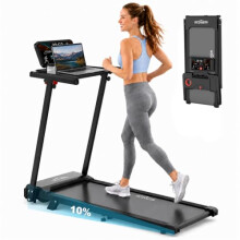 DR.GYMlee 1–12 km/h Folding Treadmill with 0%–10% Incline, 6 in 1, silent treadmill for home and office, adjustable LED display 95–105,
