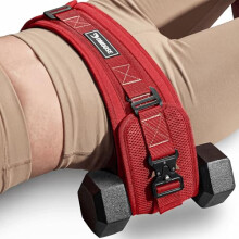 DMoose Fitness Hip Thrust Belt - Dual-Strap Glute Builder for Dumbbells, Plates, Kettlebells (Supports up to 700 lbs) - Comfortable Padded Booty Belt