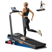3-in-1 Walking Pad 10KM/H, 15% Incline Treadmill for Home Foldable, 2.5HP Silent Under Desk Treadmill, 136KG Max Load Running Machine, Ultra-Slim