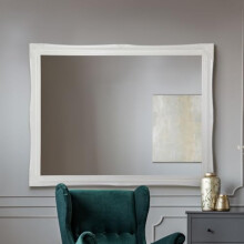 HUGE WHITE Shabby Chic Antique Style Rectangular Wall Mirror complete with Premium Quality Pilkington's Glass - Overall Size: 42 inches x 54 inches