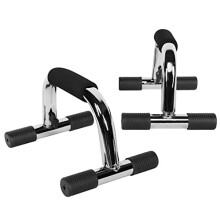 GORILLA SPORTS Push Up Handles - Pair, Non-Slip Foam Grips, Max. Load 150kg per Handle, Chrome-Plated Steel - Push Up Bars, Pushup Stands, Chest