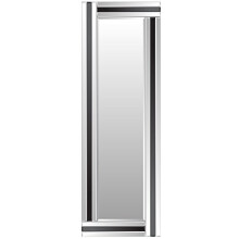 Mirror Eva Full Length Black Glass Framed Bevelled Wall (16x48), 120 x 40