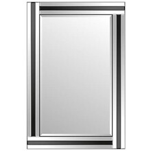 Mirror Eva Rectangle Black Glass Framed Bevelled Wall (36x24),Frameless,YC021-2