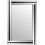 Mirror Eva Rectangle Black Glass Framed Bevelled Wall (36x24),Frameless,YC021-2 1