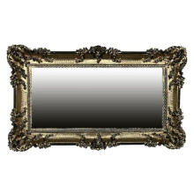 Lnxp Baroque Wall Mirror Rectangular in Gold Black Dual Colour Baroque Wall Decoration Decoration Antique Mirror with Frame 96 x 57 cm