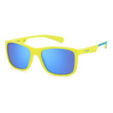 Polaroid Kids PLD 8053/S — Yellow aviator sunglasses for children, grey lenses Cat.3