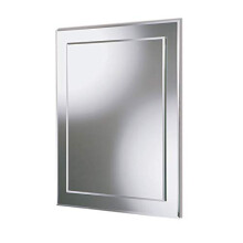 Acezanble 500x700mm Frameless Bathroom Wall Mirrors Rectangular Double Layers with Hanging Fixings Vertical or Horizontal
