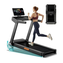 CURSOR FITNESS Foldable Treadmill for Home with 20% Incline, 14KM/H Folding Treadmills with Handles, Portable Indoor Running Machine with 180KG Weight