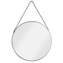 Croydex Black Metal Frame Mirror with black chain, H 580mm (When hung from chain) x W 382mm x D 20mm