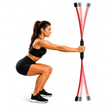 Physioworx Flexi-Bar – 156cm Collapsible Oscillating Exercise Bar for Core Strength, Balance, Shoulder Stability & Posture Training | Vibration
