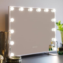 Jack Stonehouse JSH Ingrid Hollywood LED Vanity Mirror 60cm x 50cm | Landscape 12 Bulbs Beauty Lamp | Makeup Dressing Lighting Lights
