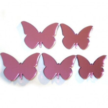 Pink Butterfly Big Wings Mirrors Pack of Ten 4cm x 2cm each butterfly