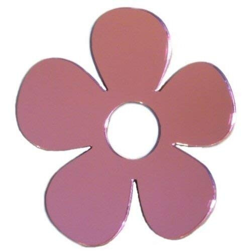 Super Cool Creations Pink Daisy Mirrors 4cm x 4cm (5 in Pack)
