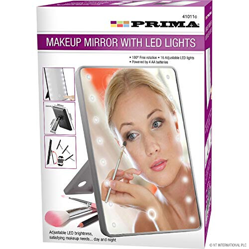 Prima MAKEUP MIRROR WITH 16 ADJUSTABLE LED LIGHTS VANITY DRESSING TABLE 180 DEG ANGLE