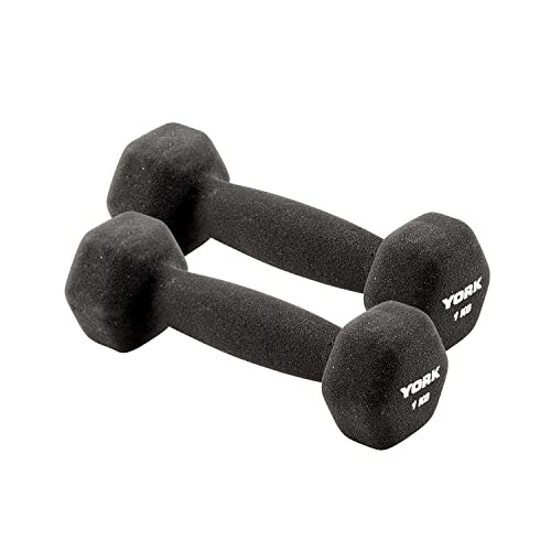York Fitness York 1.0Kg Neoprene Hex Dumbbells (x2)