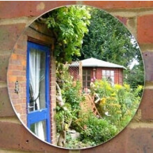 Servewell Round Garden Wall Mirror - 30 Cm Diameter - Acrylic