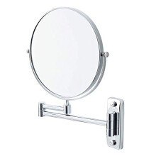 Milano Mirage Wall Mounted Round Double Sided Extendable 2x Magnification Bathroom Shaving Mirror