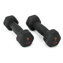 BODYPOWER 1Kg Neoprene Hex Dumbbells (x2)