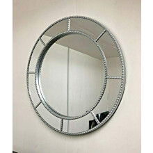 CAPRISTAR ROUND MOROCCAN WINDOW STYLE MIRROR LIVING ROOM DECOR HALLWAY WALL GLASS 61x61CM (Silver)