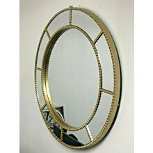 CAPRISTAR ROUND MOROCCAN WINDOW STYLE MIRROR LIVING ROOM DECOR HALLWAY WALL GLASS 61x61CM (Gold)