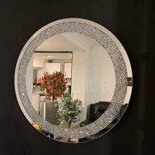 SHOPSCOTCH 60cm jewel Diamante round wall mirror silver crushed jewel girls room dressing mirror