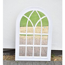 New Large Stylish Window Style Mirror Elegant Vintage Hallway Wall Mirror 92x62cm (White Rustic)