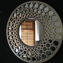 CAPRISTAR 63cm Round Silver Mirror Home Decor Designer Wall Mirror Beautiful Decoration Art Piece Gift