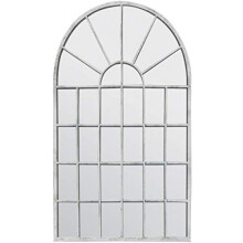 MirrorOutlet Large Off White Rustic Arch Garden Wall Mirror 2Ft7 X 1Ft8 (79cm X 51cm), 79 x 51, Beige