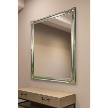 FRENCH SILVER HUGE SHABBY CHIC ANTIQUE STYLE MIRROR - 42" x 54" OVERALL SIZE (105cm X 135cm)