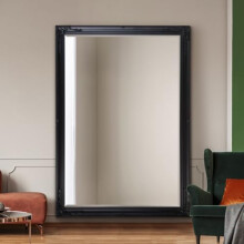 Extra Large Classic Ornate Styled Black Mirror 6Ft7 X 4Ft7 (201cm X 140cm)