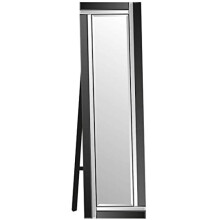MirrorOutlet Modern Double Black Free Standing Cheval Mirror 5Ft X 1Ft3 150cm X 40cm,SWS030