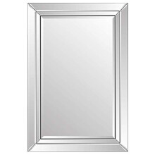 MirrorOutlet YC065 Large Modern Venetian All Glass Double Edged Wall Mirror 2Ft X 3Ft (60cm X 90cm), Frameless