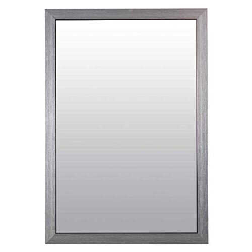 Large Silver Framed Modern Contempory Wall Mirror 2ft8 x 1ft10, 61x51