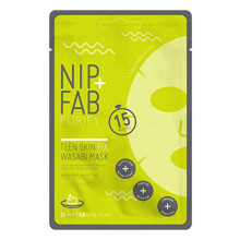 Nip+Fab Teen Skin Fix Sheet Mask | 25ml | Cleaning Wasabi Mask to Prevent Congested and Problematic Skin | Vegan & Cruelty-Free