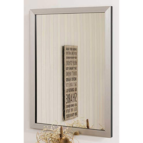 Large Silver Framed Modern Contempory Wall Mirror 2ft8 x 1ft10, 61x51 2