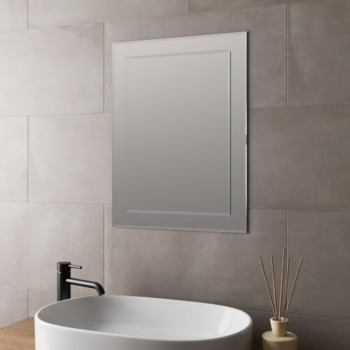 Artis 450 x 600mm Bathroom Mirror Frameless Vanity Mirrors Bevelled Edge Wall Mounted Mirrored, Rectangular