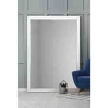 MirrorOutlet Large White Antique Wood Wall Mounted Mirror 6Ft7 X 4Ft7 201 x 140cm LL042