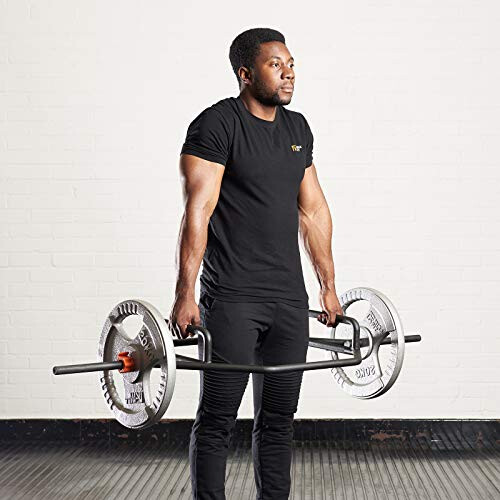 Mirafit Black Standard 1" Shrug Bar with Quick Release Collars 1