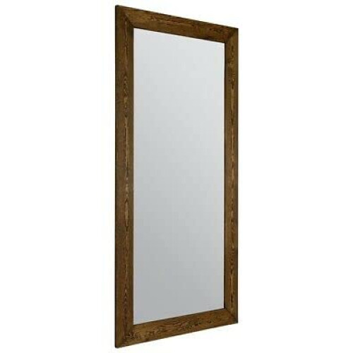 Large Natural Solid Wood Wall Mirror 5ft8 x 2ft8 172cm x 81cm, Brown