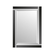 Milton Manor Black and Mirror Bevelled Edge Venetian Mirror 2ft4 x 3ft4 (70cm x 100cm), Frameless