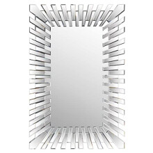 MirrorOutlet Milton Manor Modern Unique 3 Dimensional Sunburst All Glass Venetian Rectangular Wall Mirror 120cm x 80cm 3ft11 x 2ft8, Frameless,