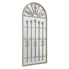 MirrorOutlet New Large Gothic Designed Arched Stone Coloured Outside Garden Wall Mirror 4ft7 x 2ft2 140cm x 65cm, Ivory, GMA026