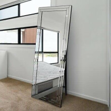 Large Modern Cheval Venetian Glass Double Framed Free Standing Mirror 5ft7 x 1f11 170cm x 58cm, Frameless