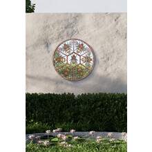 MirrorOutlet Large Metal Rustic Circular Shaped Garden Mirror Bumble Bee 80cm X 80cm, Purple (GM079)
