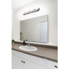 MirrorOutlet - Large Frameless Glass Wall Mirror (100 x 70 cm) Bathroom Mirror with Polished Edges & 4 Pre-Drilled Holes for Wall Hanging.