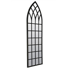 MirrorOutlet Large Metal Arched Black Outdoor Mirror Frost Protected 5ft3 x 1ft7 160cm x 47.5cm,GMA028