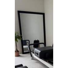 Large Black Antique Style Wood Wall Mounted/Rectangle Mirror 6Ft7 X 4Ft7 201x140cm