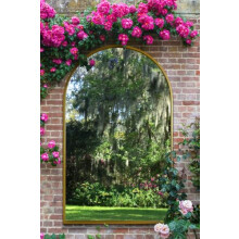 The Arcus - Gold Framed Arched Leaner/Wall Garden Mirror 75" x 47" (190x120CM)