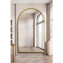 The Arcus - Gold Framed Arched Leaner/Wall Mirror 75" X 47" (190CM X 120CM)