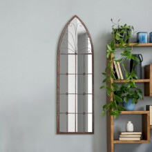 The Chelsea - Rustic Metal Arched Decorative Wall or Leaner Mirror 47" X 16" (120CM X 40CM)